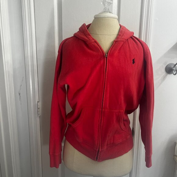 Vintage Red Polo by Ralph Lauren Children's Full Zip Hoodie Sz L(14-16) - Picture 3 of 4